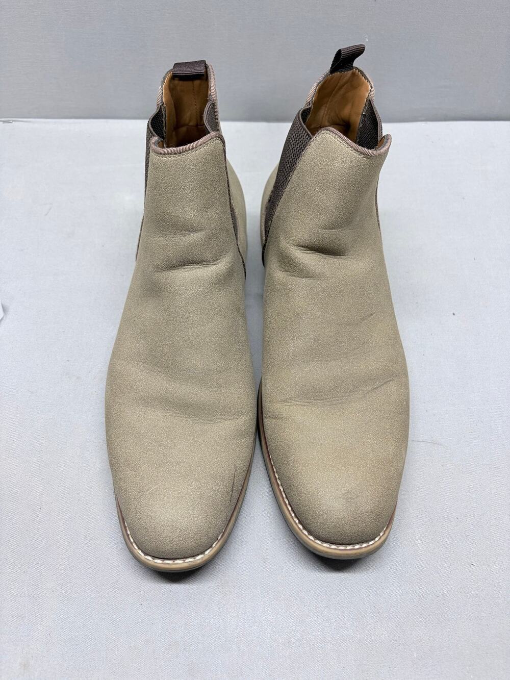 Goodfellow & Co Ashford Men's Taupe Tan Faux Suede Chelsea Boots Size 10